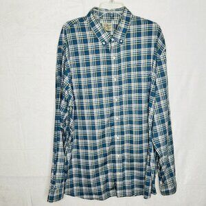 L.L. Bean Button-Down Shirt Men's XXL-Tall Plaid Traditional Fit 100% Cotton